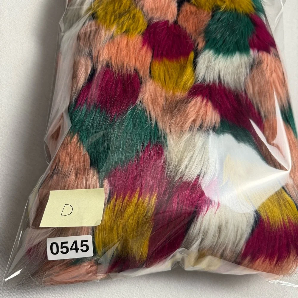 Milly Minis Girls Faux Fur Colorblock Jacket Size 4 Multicolor Patchwork Coat - Picture 10 of 10